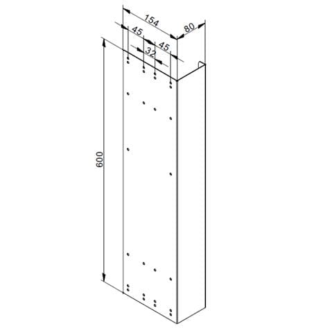 Eindstijl dubbel 610mm 80mm paneel. 1