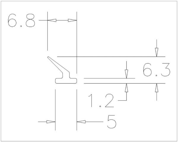 Loopdeurrubber. 1