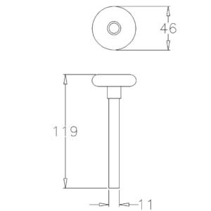 Looprol 2 inch kort standaard staal. 1