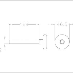 Looprol lang 2 inch 12mm as staal verzinkt. 1