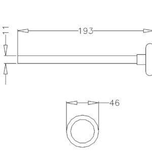 Looprol lang 2 inch standaard staal verzinkt. 1 1