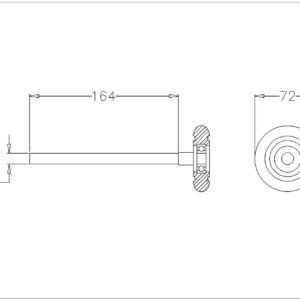 Looprol lang 3 inch staal verzinkt 12mm as. 1