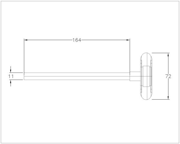 Looprol lang 3 inch zware uitvoering. 1