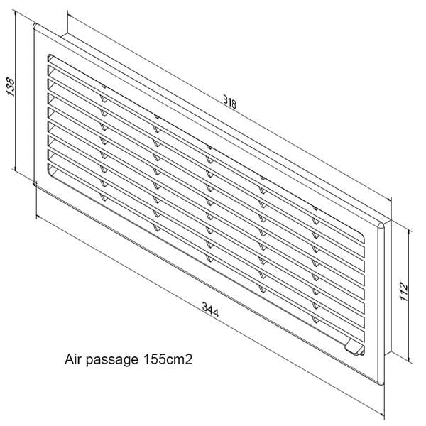 Ventilatierooster wit afsluitbaar. 1