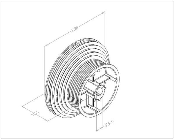 Kabeltrommel HS 3050 1 inch asgat. 1