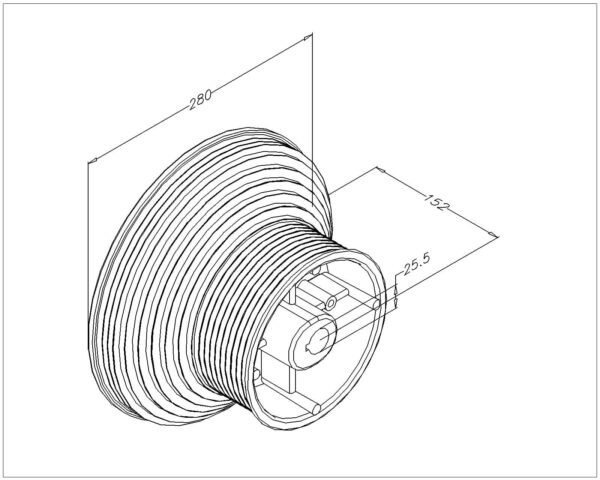 Kabeltrommel HS 4100 1 inch asgat. 1