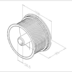 Kabeltrommel NS H 5570mm 1 inch asgat. 1