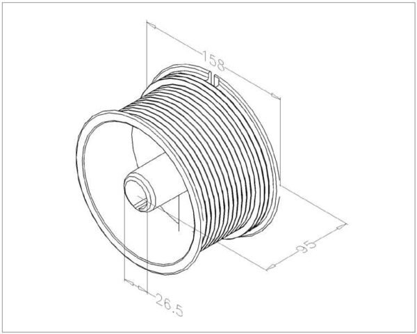Kabeltrommel NS H 5570mm 1 inch asgat. 1