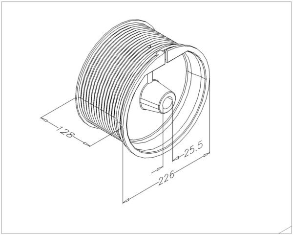 Kabeltrommel NS H10175mm1 inch asgat. 1