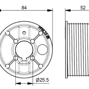 Kabeltrommel NS H2845mm 1 inch asgat. 1