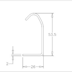 Looprails 2inch recht verzinkt 20mm maximale lengte is 7000mm. 1