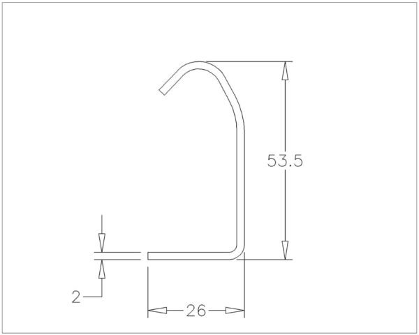 Looprails 2inch recht verzinkt 20mm maximale lengte is 7000mm. 1