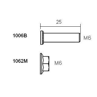 M6x16mm RVS vlakke kop zelfborgend. 1