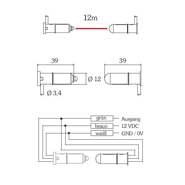 Optosensoren12mm set Low Power. 1 1
