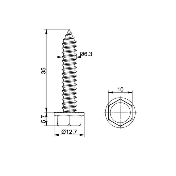 Parker RVS 63x35mm. 1