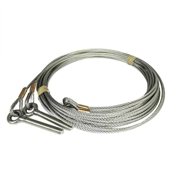 RVS Staalkabelset 4mm 9000mm RVS Schroefoog M10 en RVS Puntkous