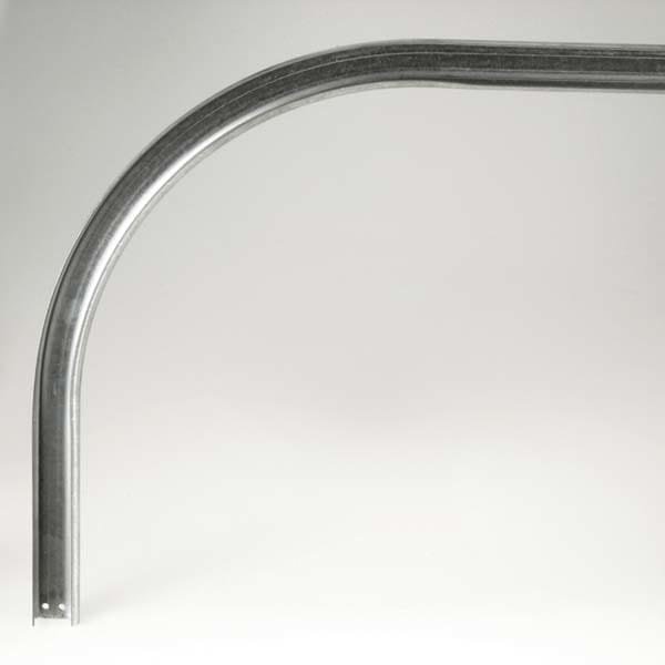 Railbocht 2 inch Radius 380mm 250mm recht stuk RVS dikte 20mm totale lengte 1500mm