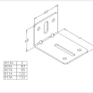 Railhoeksteun 60 x 133mm. 1 Railhoeksteun 60 x 133mm. 1