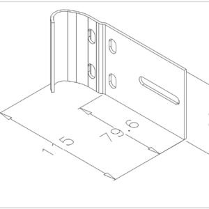 Railplaat met ronding voor om de rails. 1
