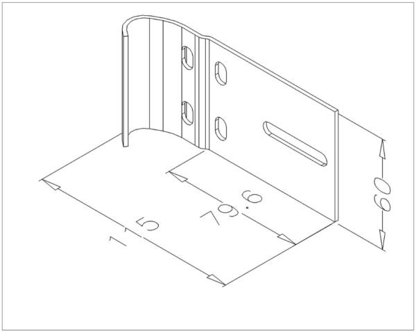 Railplaat met ronding voor om de rails. 1