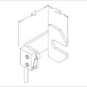 Slappe kabelbeveiliging voor op kabelbreuk links. 1