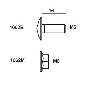 Slotbout M6x16mm. 1