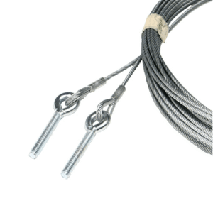 Staalkabelset 5mm L12000mm voorzien van puntkous en schroefoog M10