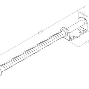 Veerbuffer lang exclusief montageplaat en boutmateriaal lengte 500mm. 1