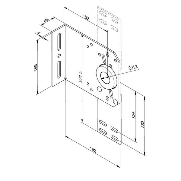 Zijlagerplaat 125 inch 152mm. 1