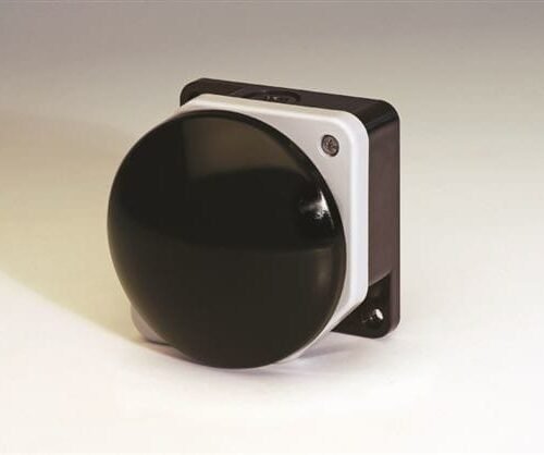 Vlakke paddenstoel drukknop zwart IP66