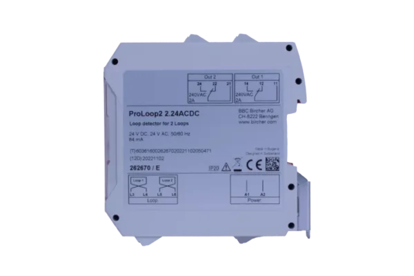 Lusdetector met display voor 2 inductielussen type PROLOOP2 224. 2