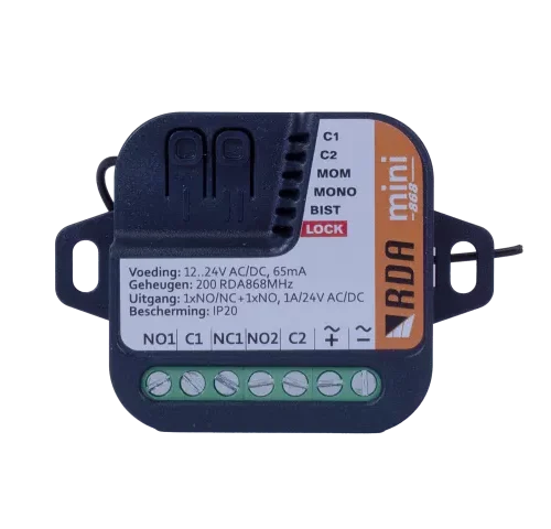 Ontvanger MINI868 2K 868MHz 200 geheugenplaatsen 12.24Vacdc