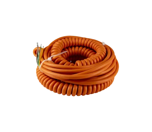 Spiraalkabel oranje 5x05mm² lengtes 30 150 500cm