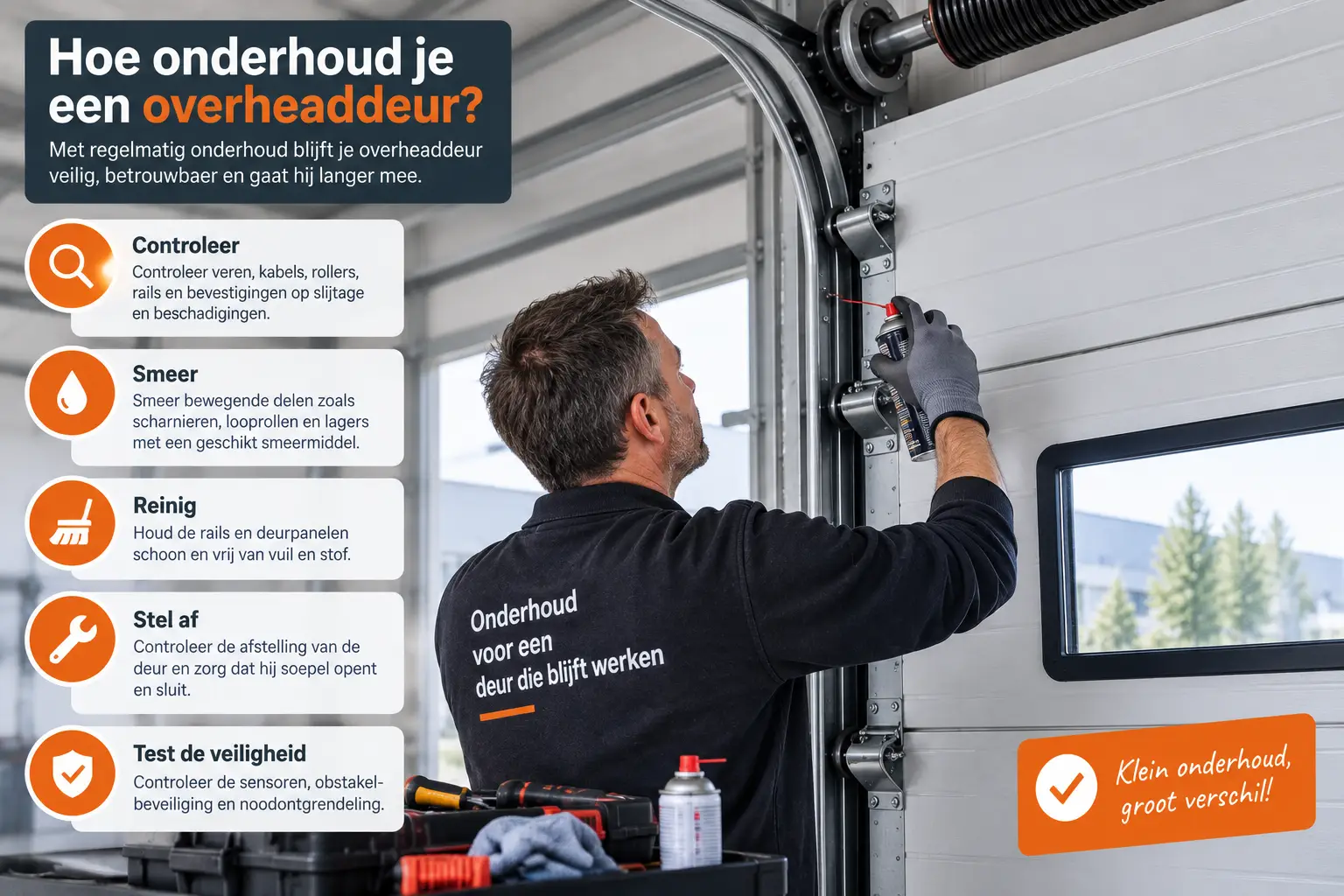 Hoe onderhoud je een overheaddeur