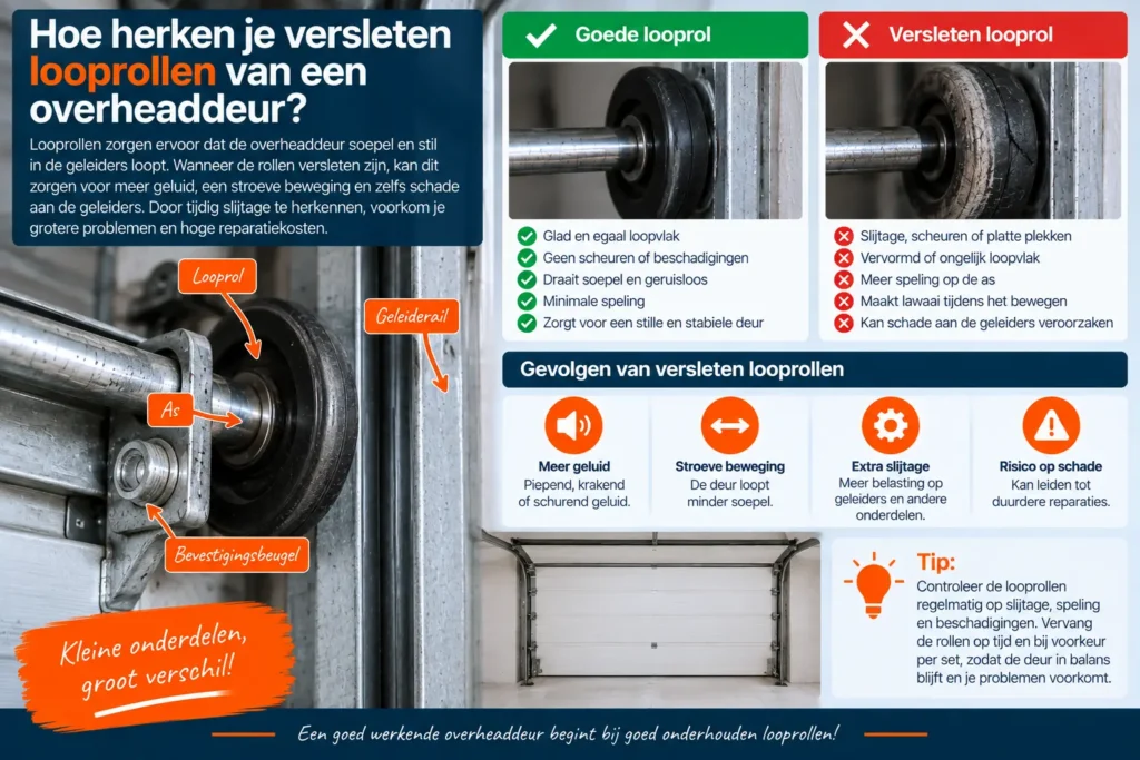 Versleten looprollen herkennen overheaddeur