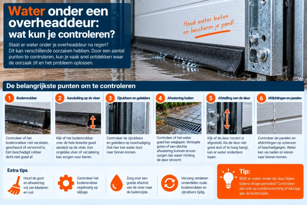 Water onder een overheaddeur: wat kun je controleren? 1 Water onder overheaddeur
