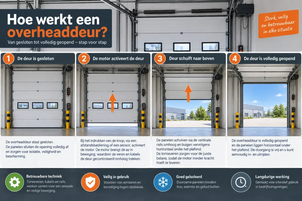 Hoe werkt een overheaddeur? 2 Werking overheaddeur