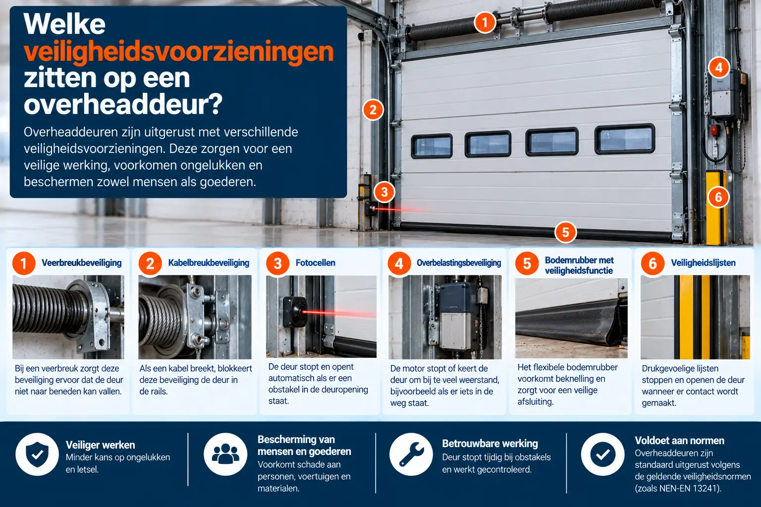 Veiligheidsvoorzieningen van overheaddeuren